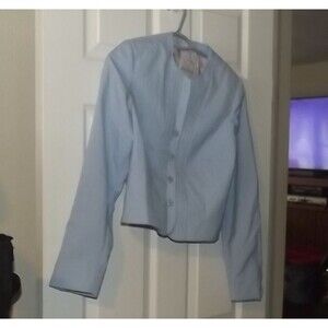 Vintage Brian David Blazer Jacket Polyester Blend Blue Button Down Size 14